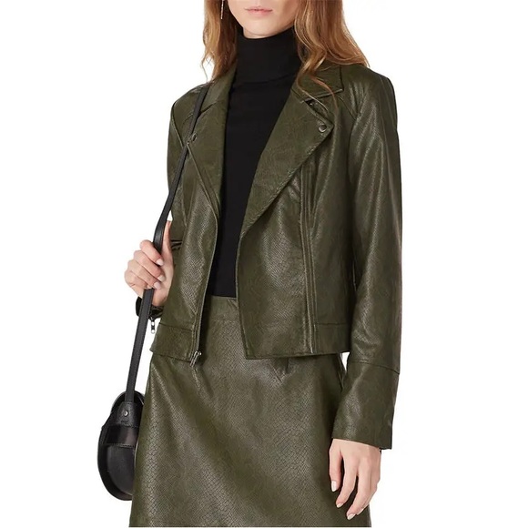 BB Dakota Green Leather Jacket - Picture 2 of 6